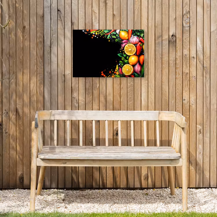 Citroenen - Peper - Kruiden - Graffiti - Verf - Abstract Tuinposter op houten frame 2 cm dik klein -sfeer4