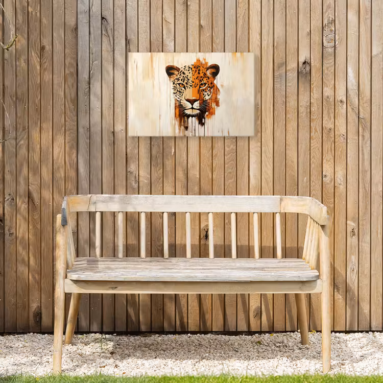 Luipaard - Symmetrisch - Strepen Tuinposter op houten frame 2 cm dik klein -sfeer4