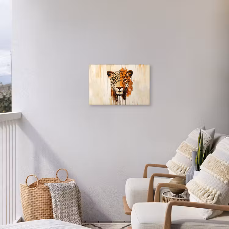 Luipaard - Symmetrisch - Strepen Tuinposter op houten frame 2 cm dik klein -sfeer1