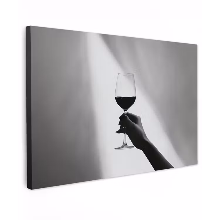 Lichtinval - Wijn - Rood - Glas Tuinposter op houten frame 2 cm dik klein -3d