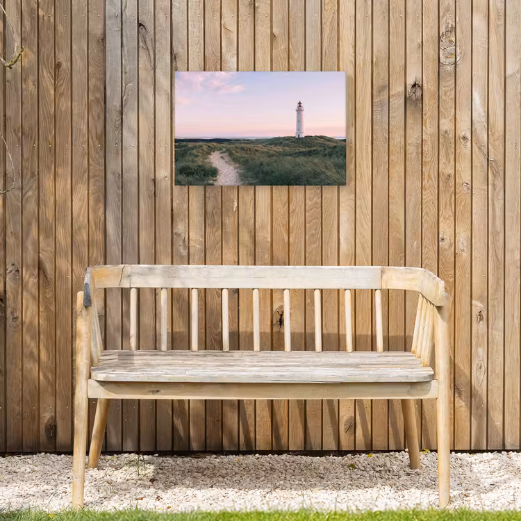 Vuurtoren - Duinlandschap - Zee Tuinposter op houten frame 2 cm dik klein -sfeer4
