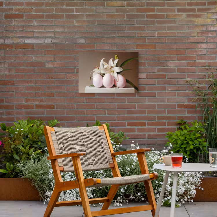 Lelies - Eieren - Pasen Tuinposter op houten frame 2 cm dik klein -sfeer3