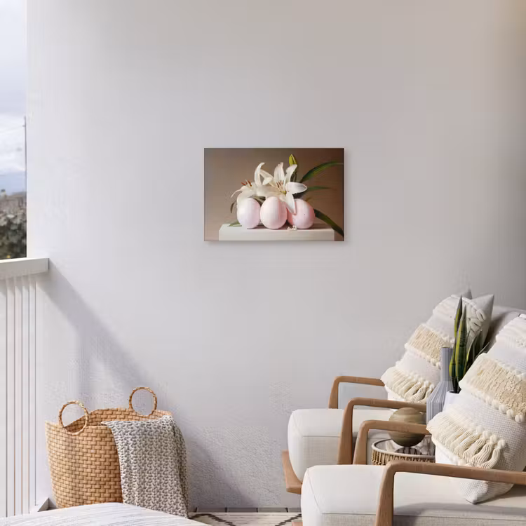 Lelies - Eieren - Pasen Tuinposter op houten frame 2 cm dik klein -sfeer1