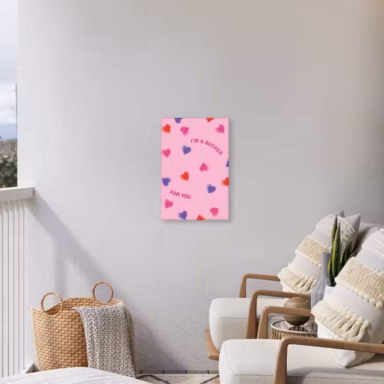 Lolly - Valentijn - Illustratie - Snoep Tuinposter op houten frame 2 cm dik klein -sfeer1