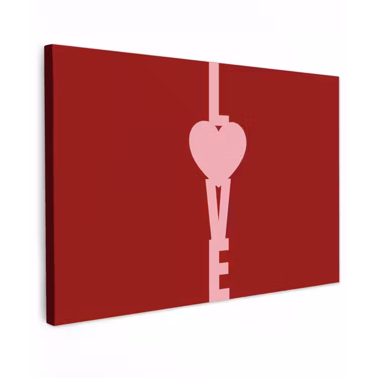 Love - Hart - Rood Tuinposter op houten frame 2 cm dik klein -3d