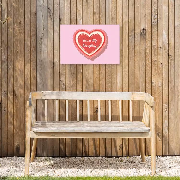 Liefde - Hart - Valentijn Tuinposter op houten frame 2 cm dik klein -sfeer4