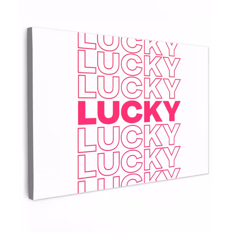 Lucky - Roze - Patroon Tuinposter op houten frame 2 cm dik klein -3d