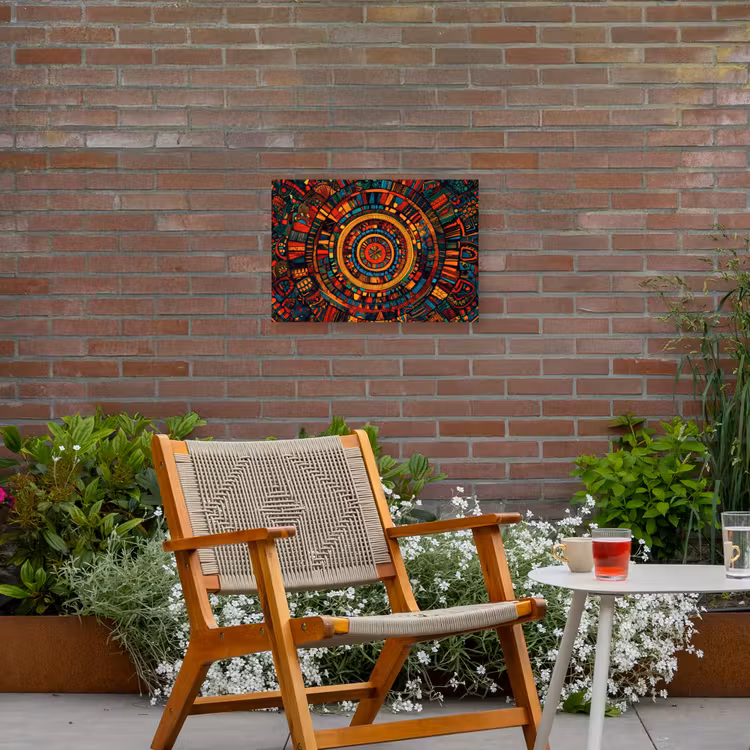Mandala - Cirkels - Patronen Tuinposter op houten frame 2 cm dik klein -sfeer3