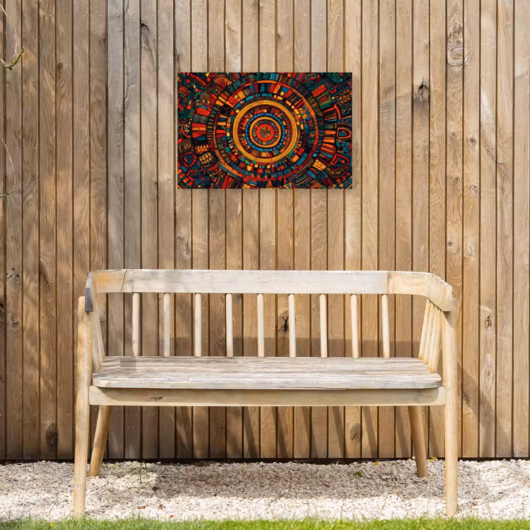 Mandala - Cirkels - Patronen Tuinposter op houten frame 2 cm dik klein -sfeer4