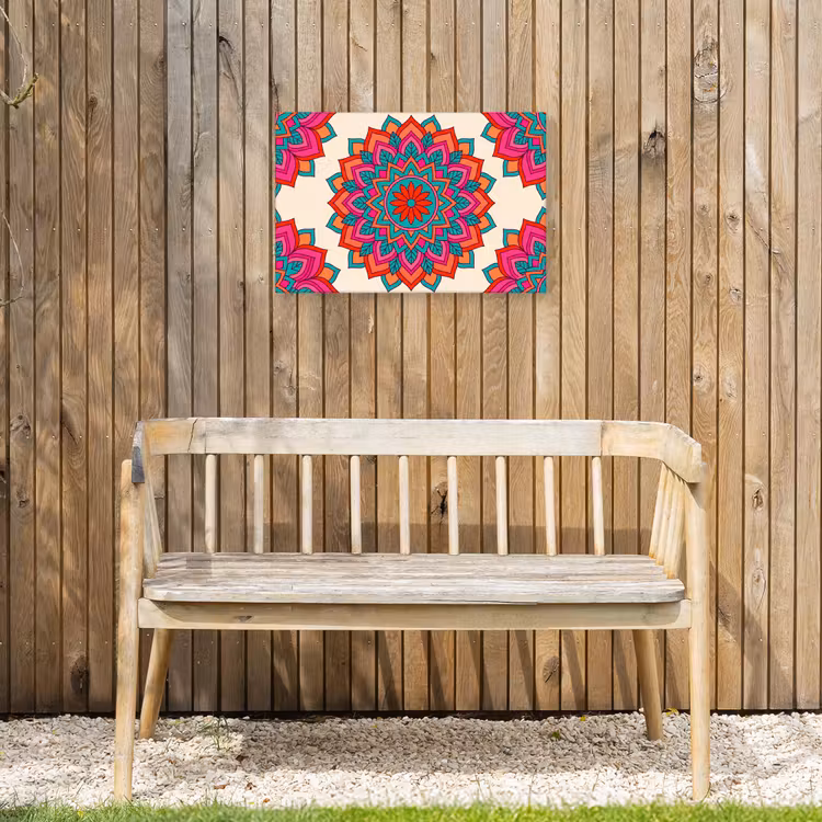 Mandala - Patroon - Abstract - Kleurrijk - Modern Tuinposter op houten frame 2 cm dik klein -sfeer4