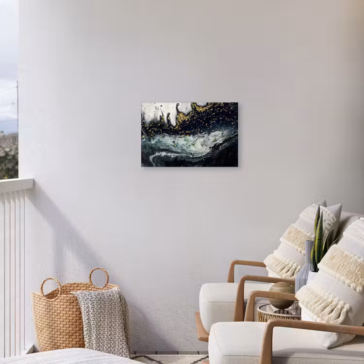 Marmer - Abstract - Goud - Luxe Tuinposter op houten frame 2 cm dik klein -sfeer1