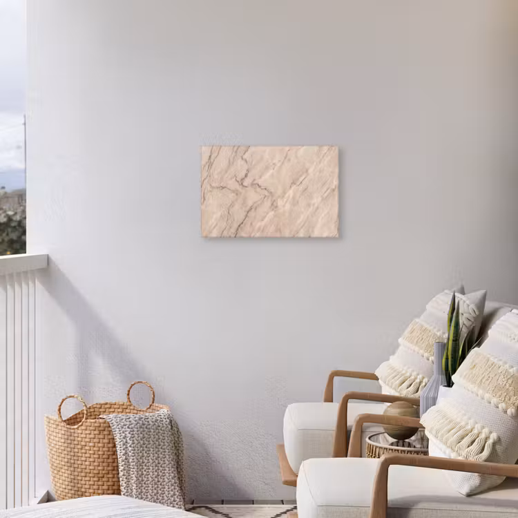 Marmer - Patroon - Abstract - Modern - Beige Tuinposter op houten frame 2 cm dik klein -sfeer1
