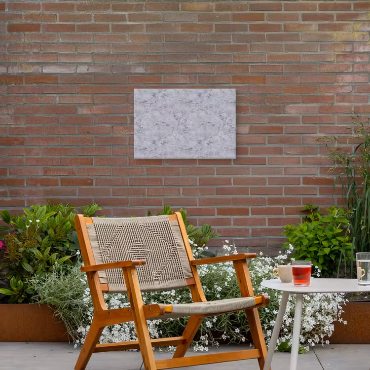 Marmerplaat - Patroon - Grijs Tuinposter op houten frame 2 cm dik klein 845 -sfeer3