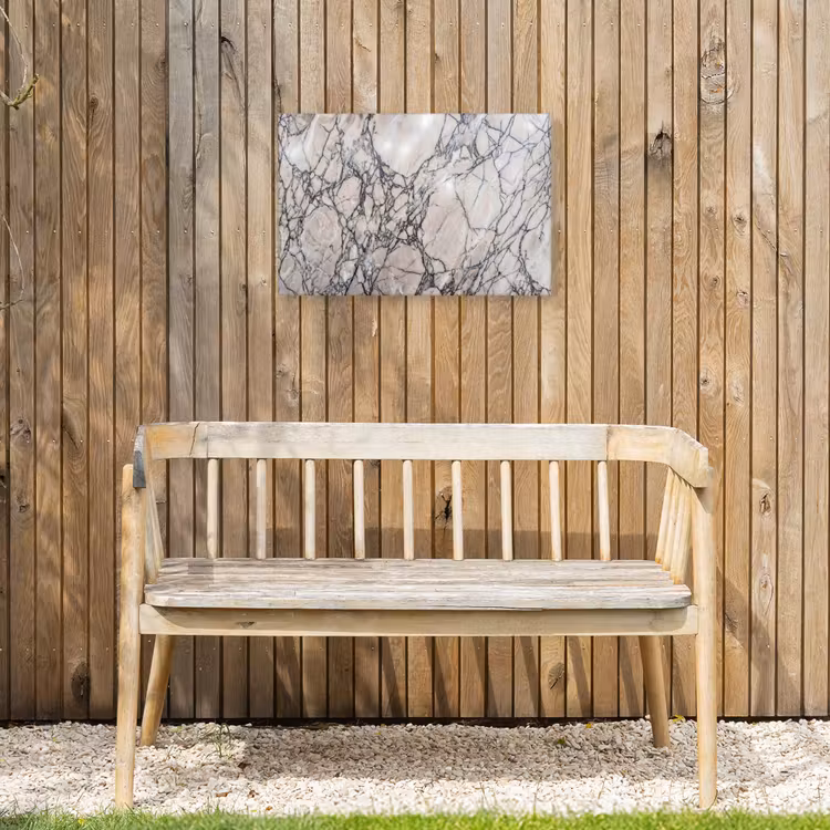Marmer - Aderen - Patroon - Wit - Grijs Tuinposter op houten frame 2 cm dik klein -sfeer4
