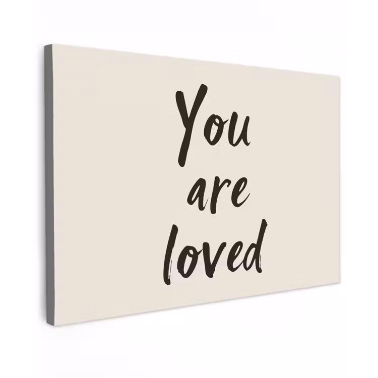 Minimalistisch - Beige - Love Tuinposter op houten frame 2 cm dik klein -3d