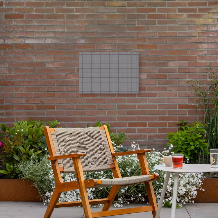 Modern - Patroon - Grijs Tuinposter op houten frame 2 cm dik klein 845 -sfeer3
