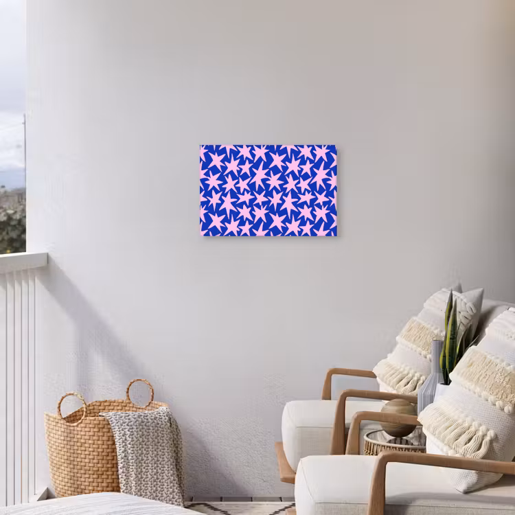 Modern - Sterren - Blauw Tuinposter op houten frame 2 cm dik klein 845 -sfeer1