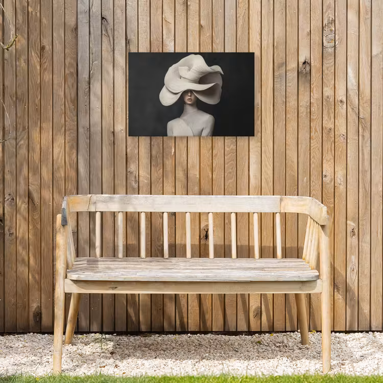 Modern - Vrouw - Hoed Tuinposter op houten frame 2 cm dik klein -sfeer4