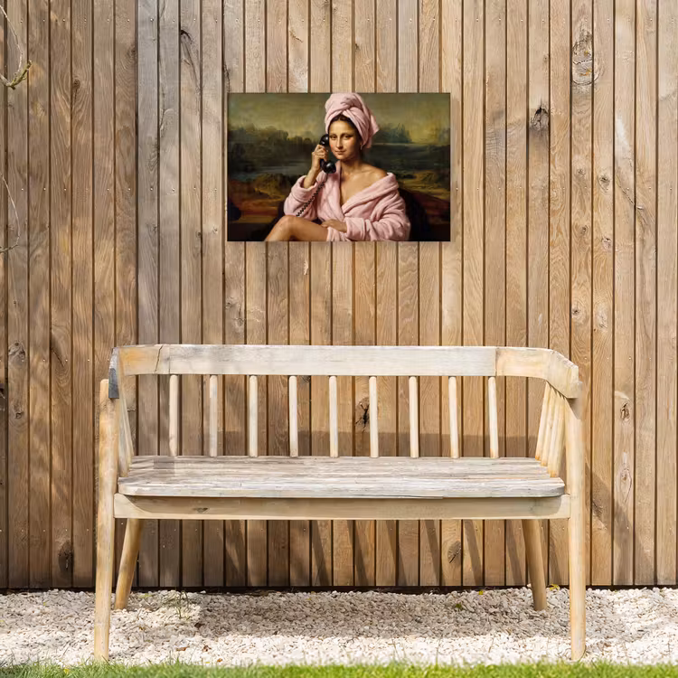Mona - Klassiek - Roze Tuinposter op houten frame 2 cm dik klein -sfeer4