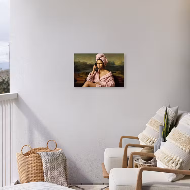 Mona - Klassiek - Roze Tuinposter op houten frame 2 cm dik klein -sfeer1
