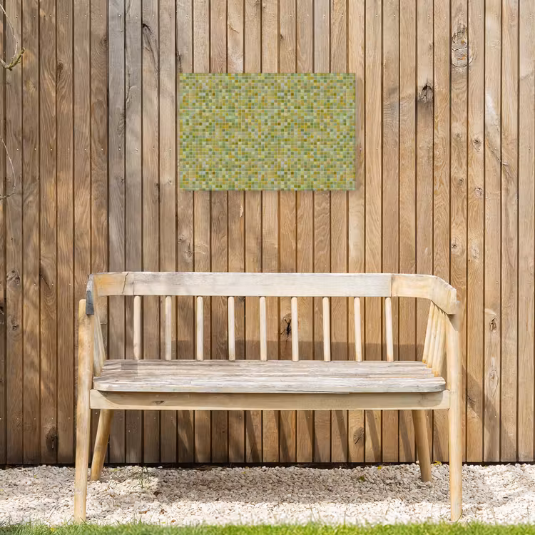 Mozaïek - Patroon - Groen Tuinposter op houten frame 2 cm dik klein 845 -sfeer4