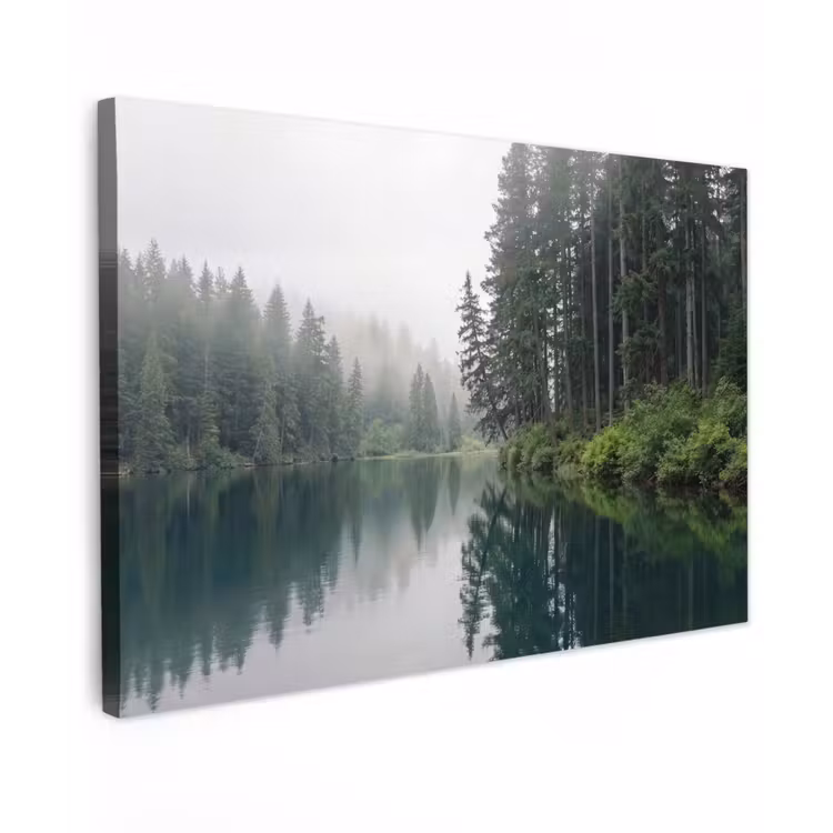 Bergen - Meer - Bos Tuinposter op houten frame 2 cm dik klein -3d