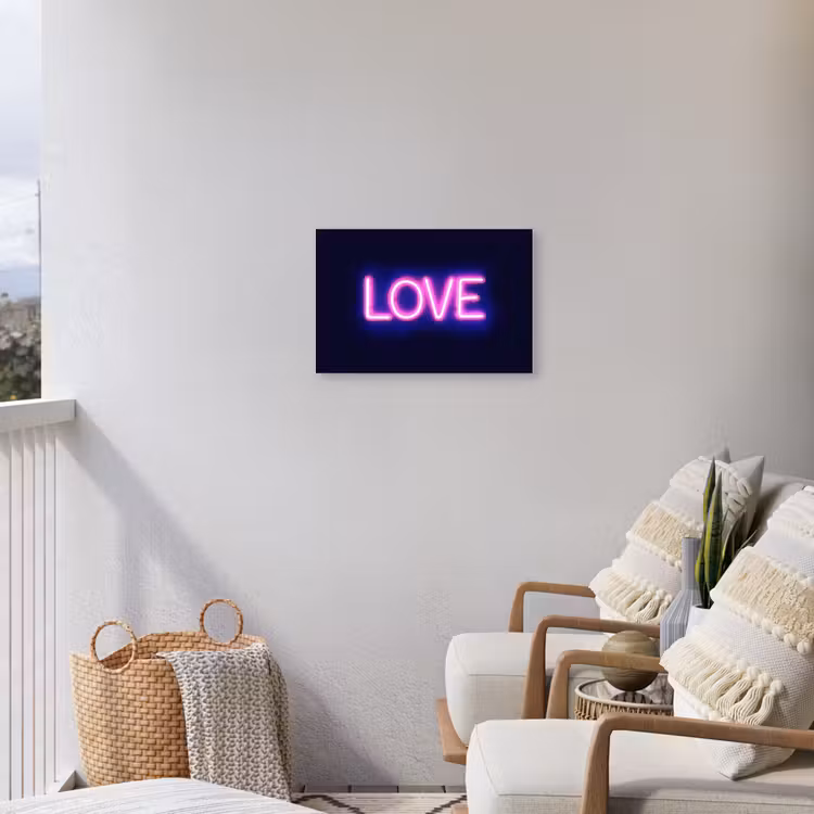 Neon - Love - Valentijn Tuinposter op houten frame 2 cm dik klein -sfeer1