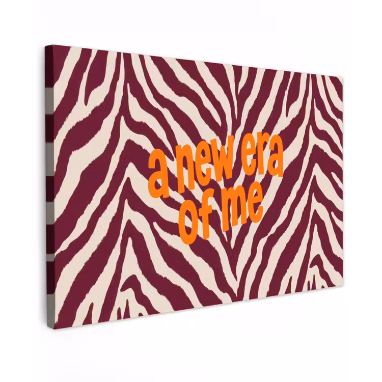 New era - Bordeaux - Zebraprint Tuinposter op houten frame 2 cm dik klein -3d