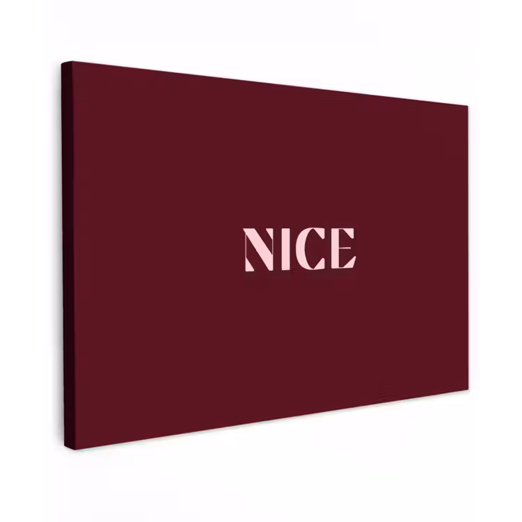Nice - Bordeaux - Roze Tuinposter op houten frame 2 cm dik klein -3d