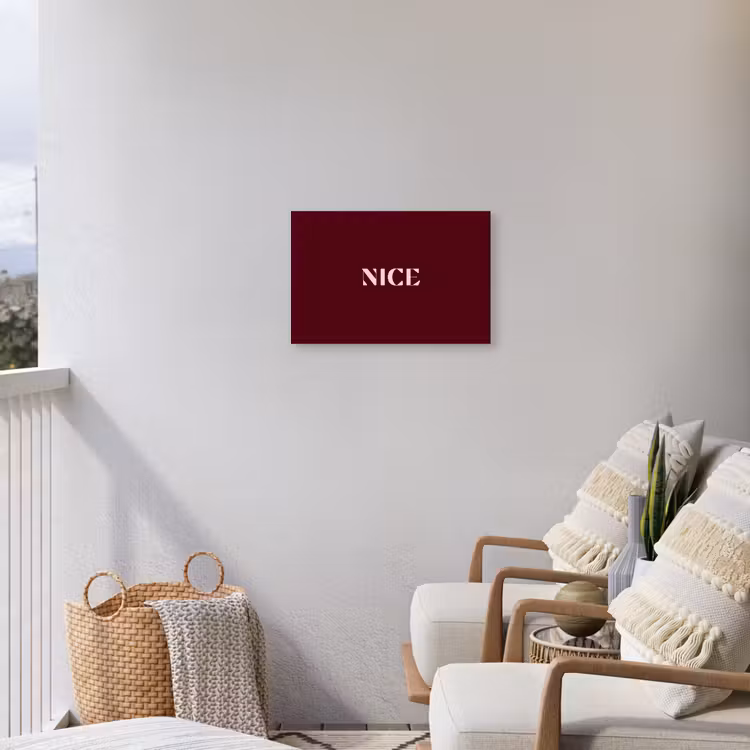 Nice - Bordeaux - Roze Tuinposter op houten frame 2 cm dik klein -sfeer1