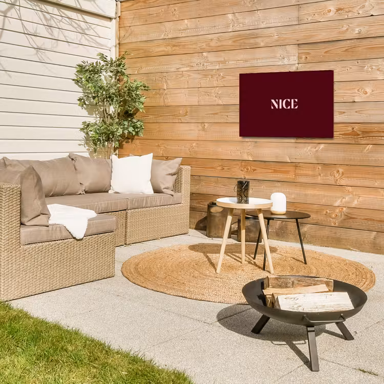 Nice - Bordeaux - Roze Tuinposter op houten frame 2 cm dik klein -sfeer2