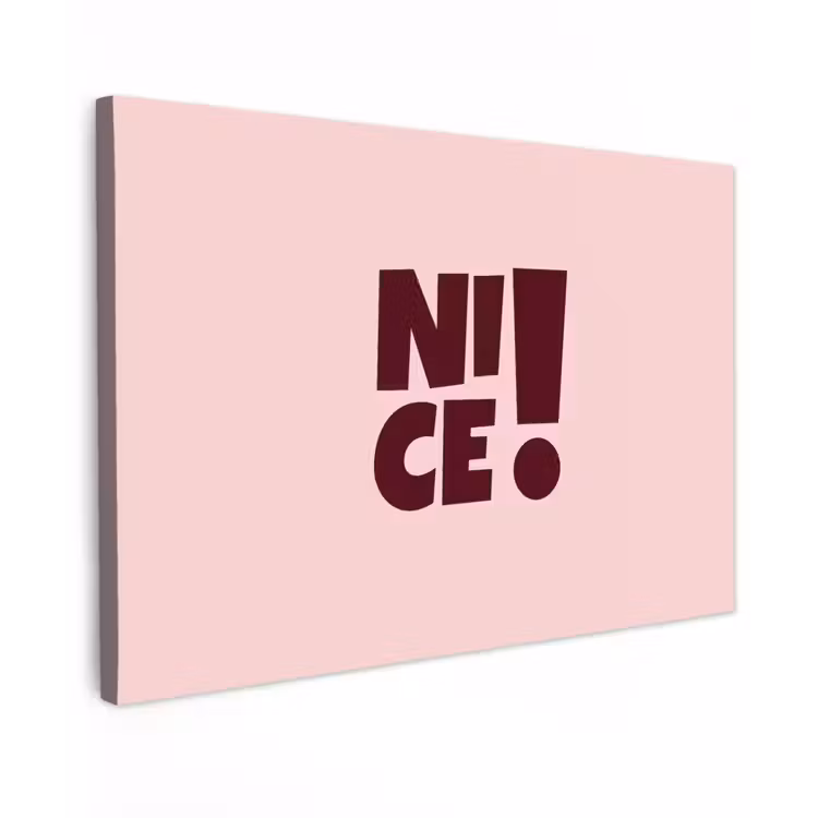 Nice - Uitroepteken - Roze Tuinposter op houten frame 2 cm dik klein -3d
