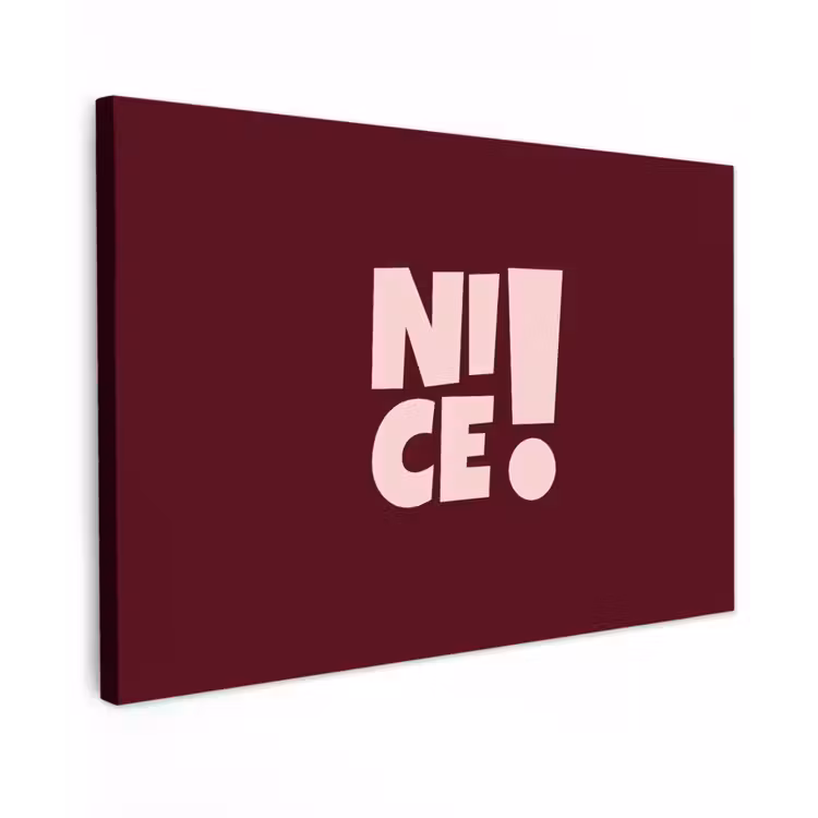 Nice - Uitroepteken - Rood Tuinposter op houten frame 2 cm dik klein -3d