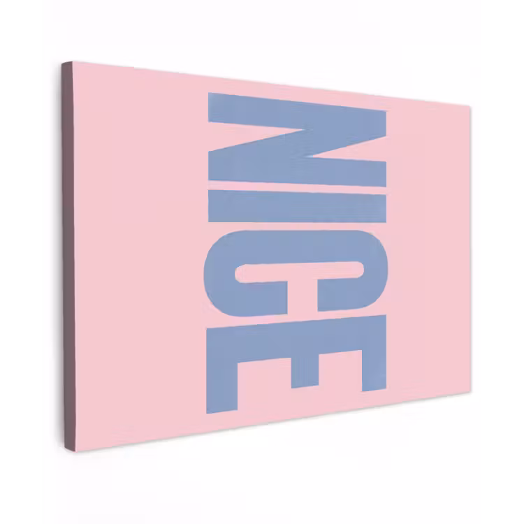 Nice - Paars - Roze Tuinposter op houten frame 2 cm dik klein -3d