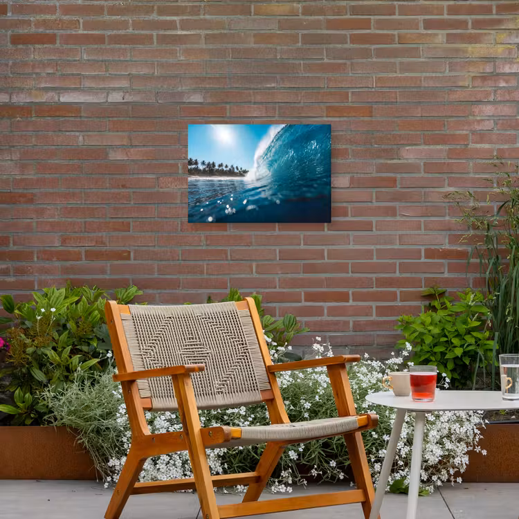 Oceaan - Golf - Strand - Natuur - Blauw Tuinposter op houten frame 2 cm dik klein -sfeer3