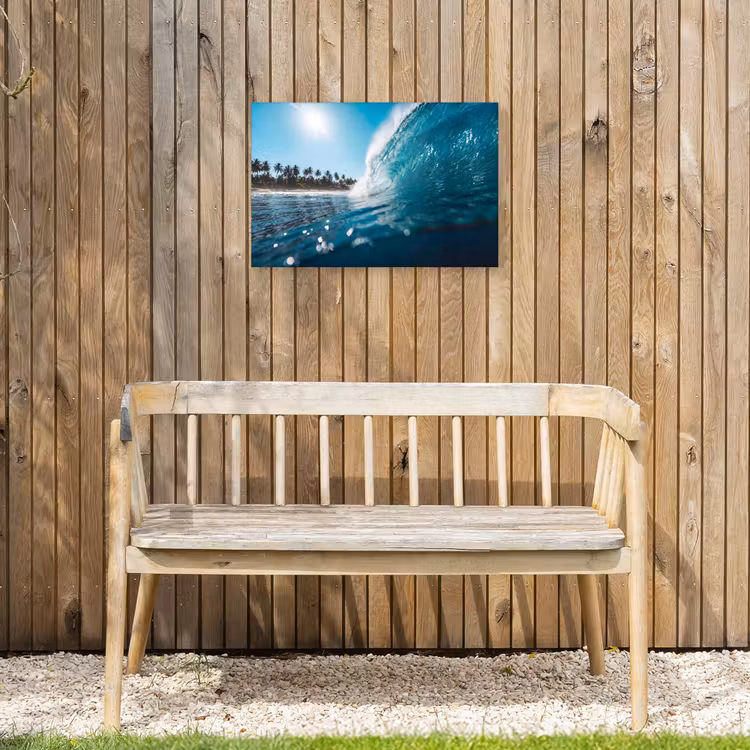 Oceaan - Golf - Strand - Natuur - Blauw Tuinposter op houten frame 2 cm dik klein -sfeer4