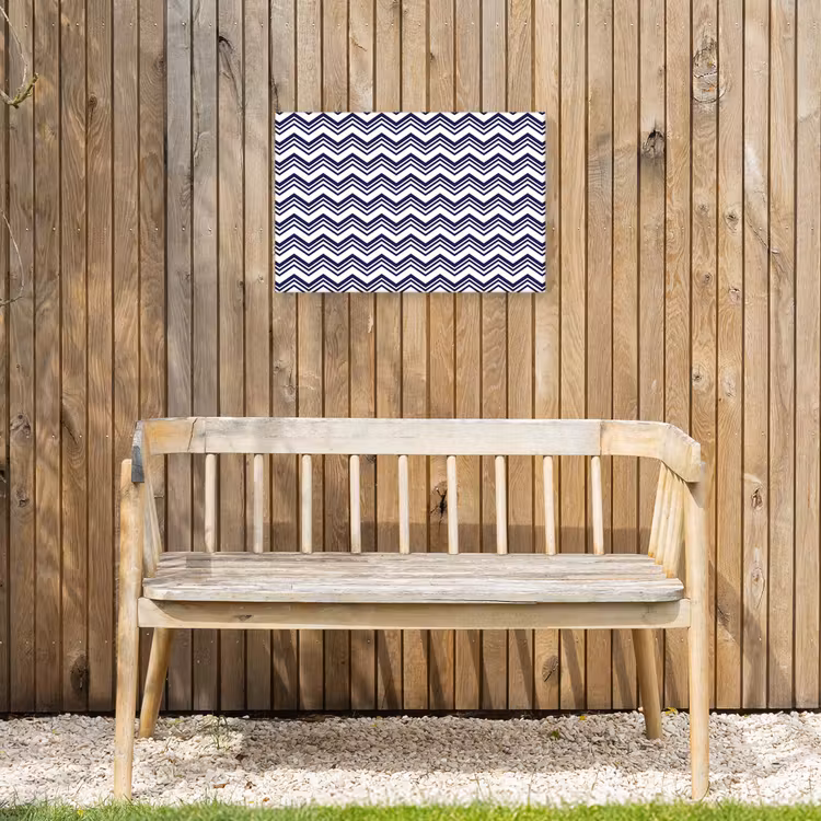 Oceaan - Golven - Blauw - Wit Tuinposter op houten frame 2 cm dik klein 845 -sfeer4