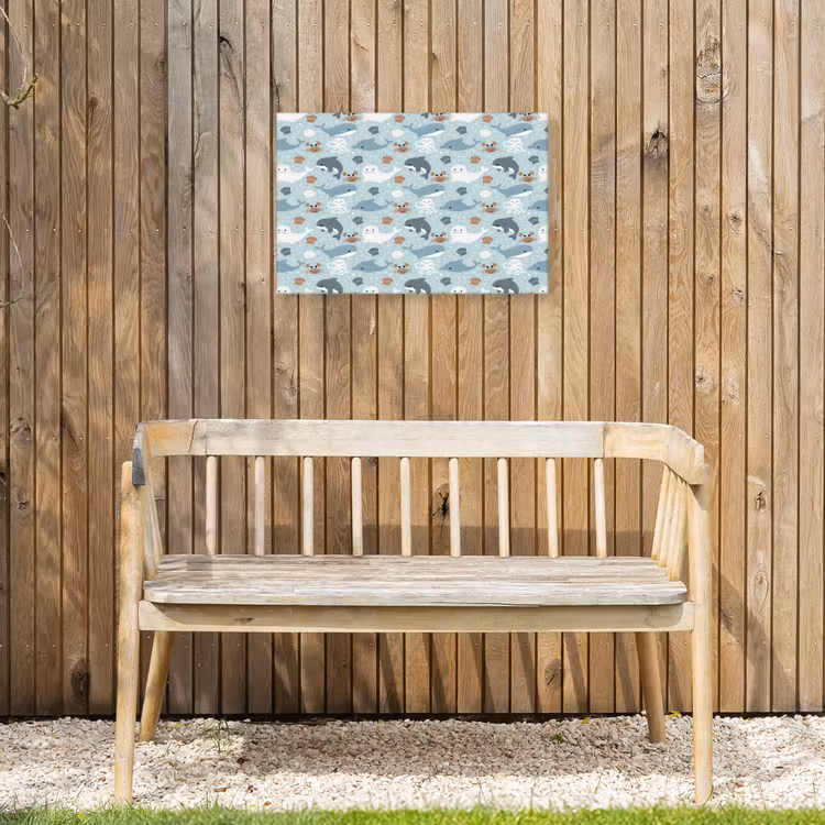 Oceaan - Walvis - Zeehond - Krab Tuinposter op houten frame 2 cm dik klein 845 -sfeer4