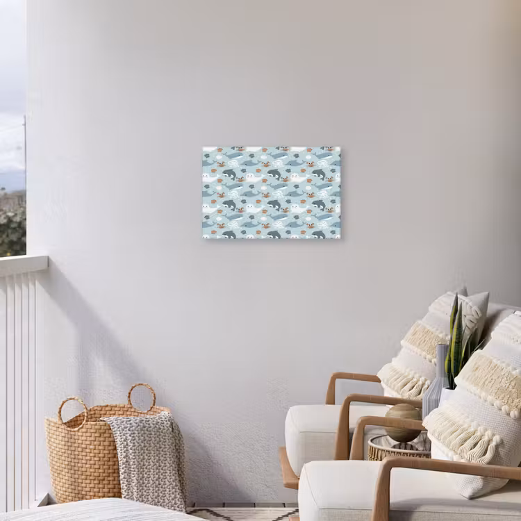 Oceaan - Walvis - Zeehond - Krab Tuinposter op houten frame 2 cm dik klein 845 -sfeer1