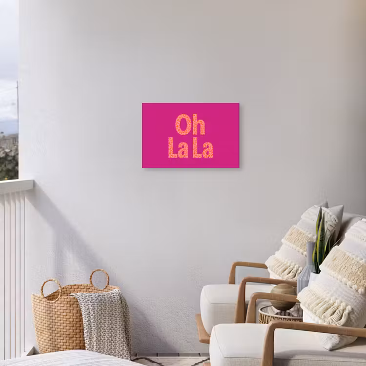 Oh la la - Luipaardprint - Roze Tuinposter op houten frame 2 cm dik klein -sfeer1