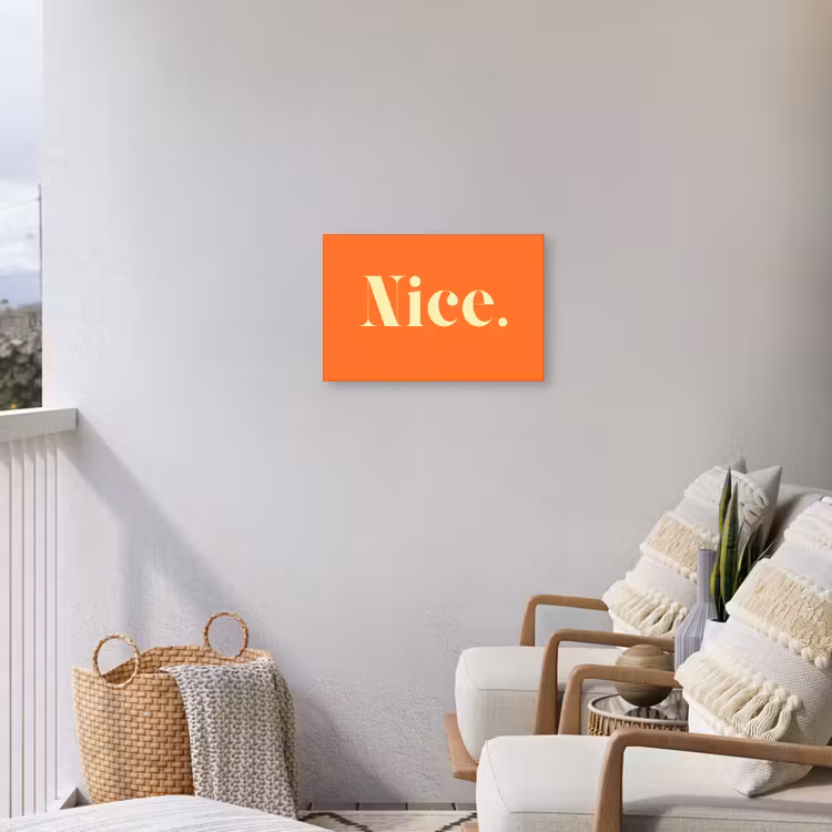 Oranje - Gebroken wit - Nice Tuinposter op houten frame 2 cm dik klein -sfeer1