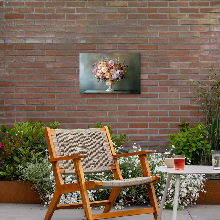 Orchidee - Boeket - Vaas - Bloemen Tuinposter op houten frame 2 cm dik klein -sfeer3