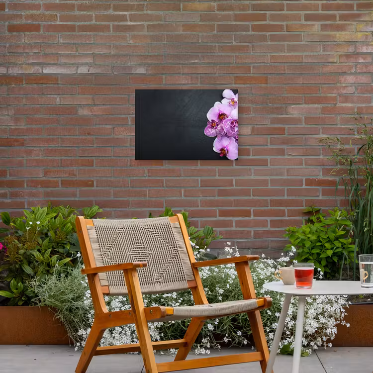 Orchidee - Bloemen - Roze - Flora Tuinposter op houten frame 2 cm dik klein -sfeer3