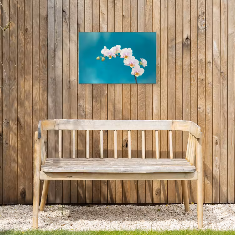 Orchidee - Bloemen - Plant - Wit - Paars Tuinposter op houten frame 2 cm dik klein -sfeer4