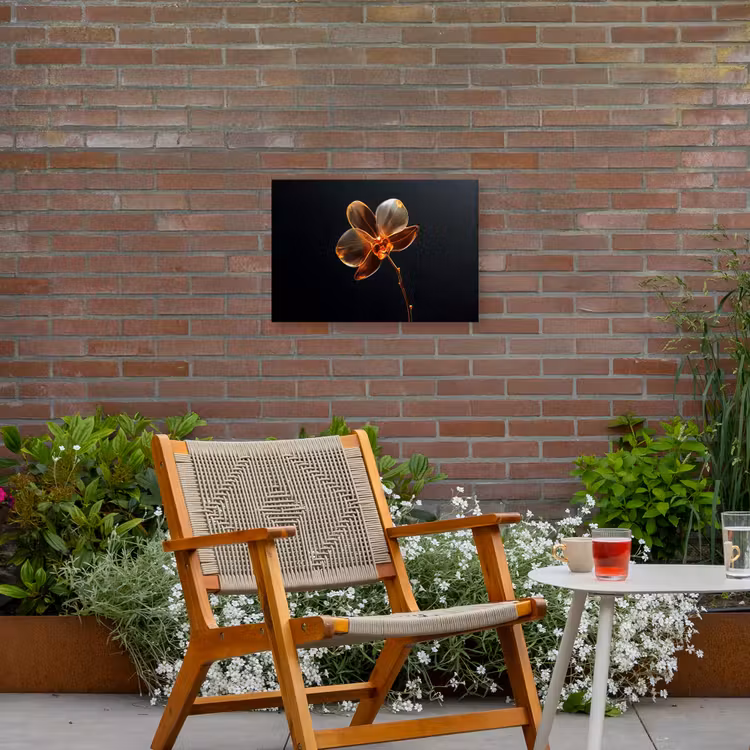 Orchidee - Doorzichtig - Bloem Tuinposter op houten frame 2 cm dik klein -sfeer3