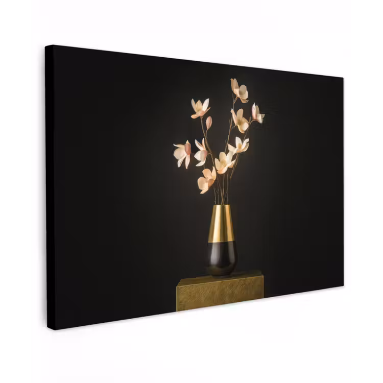 Sierlijk - Boeket - Goud - Vaas Tuinposter op houten frame 2 cm dik klein -3d