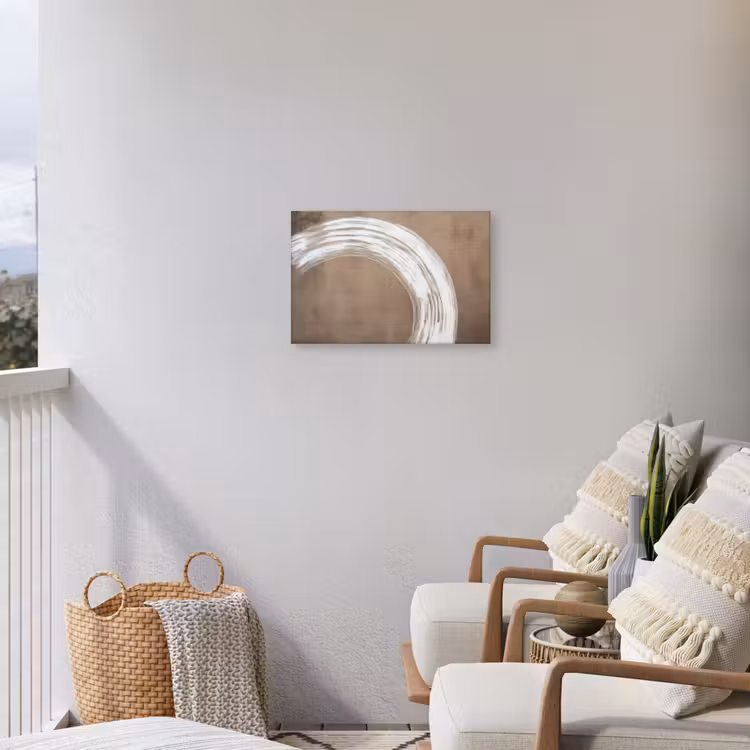 Verf - Bruin - Japandi Tuinposter op houten frame 2 cm dik klein -sfeer1