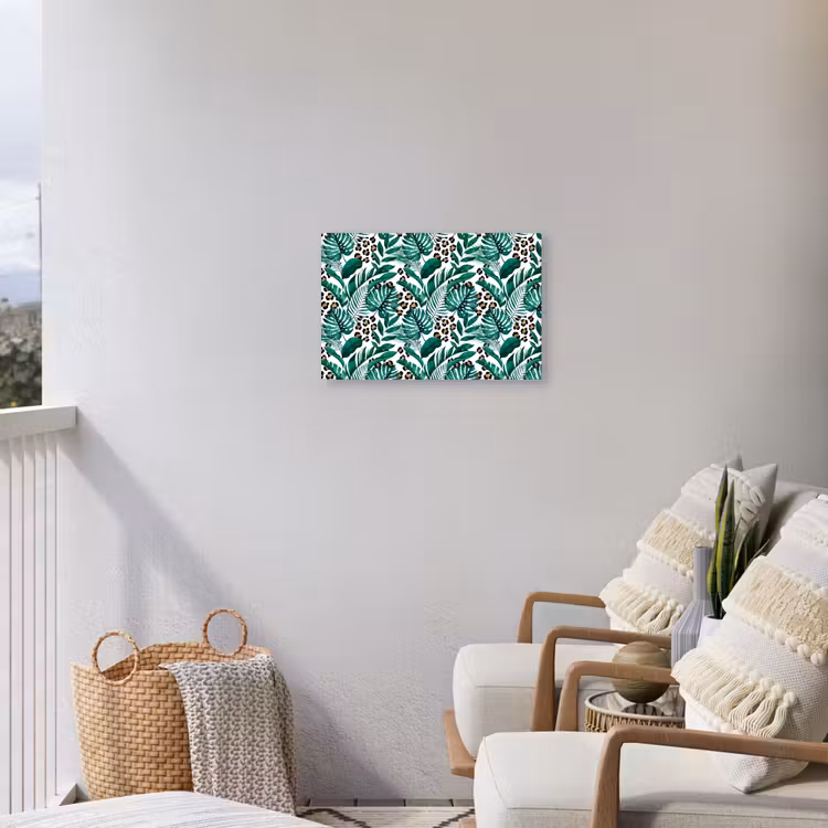 Palmblad - Panterprint - Tropical Tuinposter op houten frame 2 cm dik klein -sfeer1