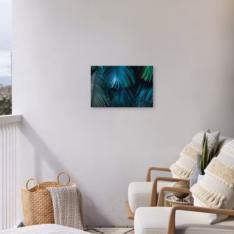 Palmblad - Tropisch - Natuur - Jungle Tuinposter op houten frame 2 cm dik klein -sfeer1