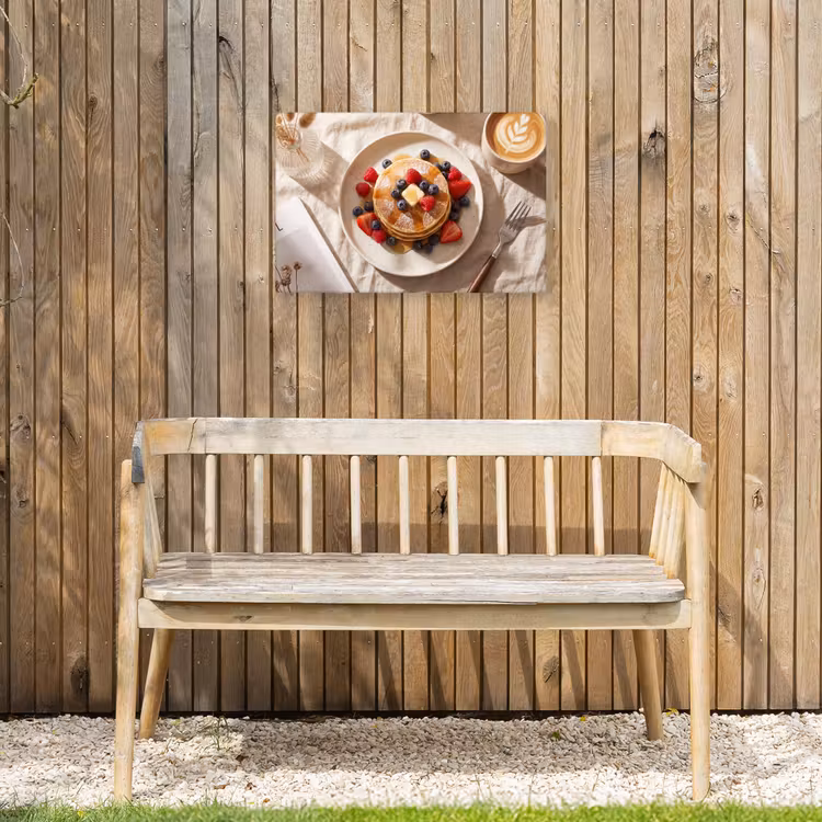 Pannenkoeken - Bessen - Ontbijt - Modern - Beige Tuinposter op houten frame 2 cm dik klein -sfeer4